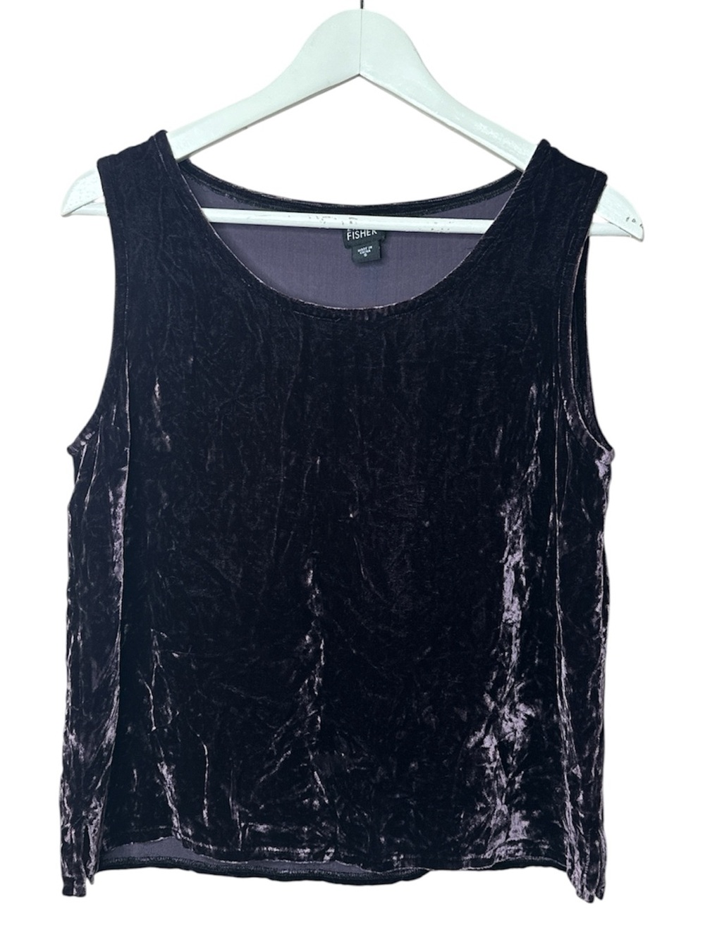 Eileen Fisher Velvet Tank Purple Rayon Silk Blend Size Small
